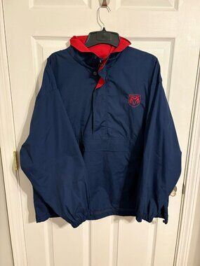 Vintage 90s Dodge Ram Hartwell ViaSport Anorak Pullover Jacket Navy Red Mens XL